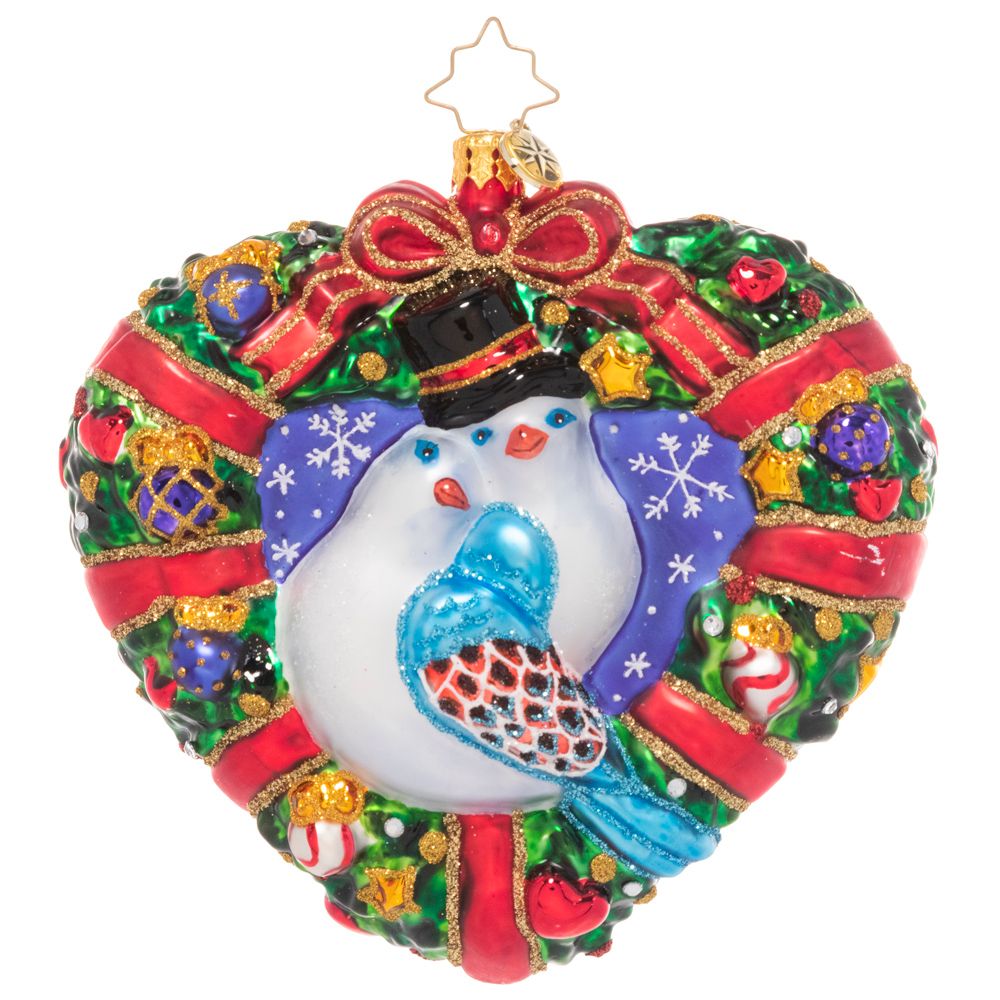 Christopher Radko #2 Turtle Doves Love 12 Days Heart Ornament