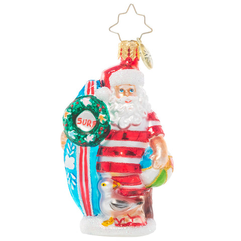 Christopher Radko Wishing For Waves Santa Little Gem Beach ornament