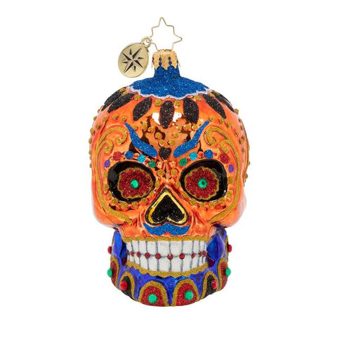 Christopher Radko Colorful Calavera Skull Day of the Dead ornament