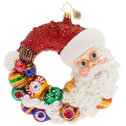 Christopher Radko Santa Comes Full Circle Wreath Ornament
