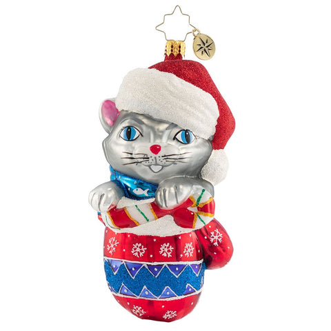 Christopher Radko Smitten In A Mitten Kitten! Cat Ornament