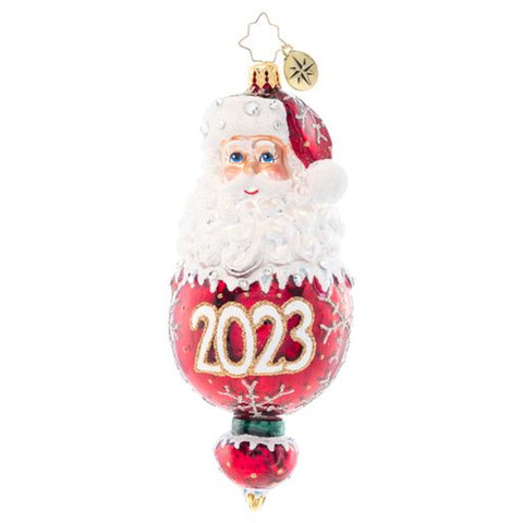 Christopher Radko 2023 Dated New Year Elegance Santa Ornament