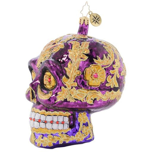 Christopher Radko Festive Filigree Calavera Skull Ornament