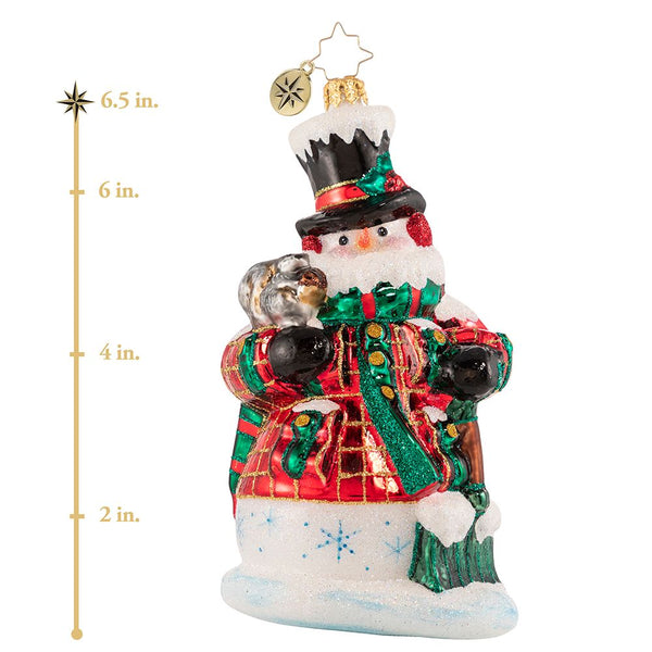 Christopher Radko Fun By The Shovel-Full Plaid Snowman Ornament