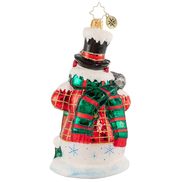 Christopher Radko Fun By The Shovel-Full Plaid Snowman Ornament