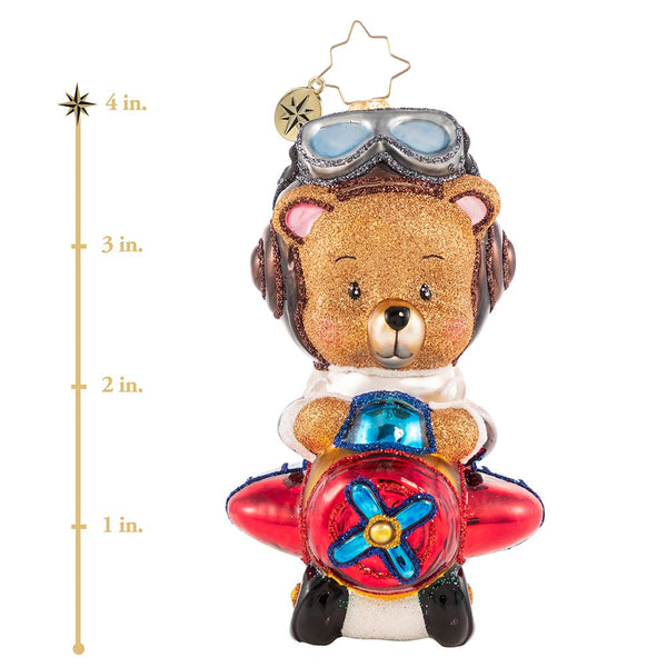Christopher Radko Soaring To Beary-Good Heights! Airplane Ornament