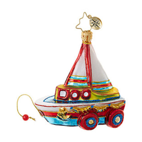 Christopher Radko JUST ADD WATER Little Gem Sail Boat ornament