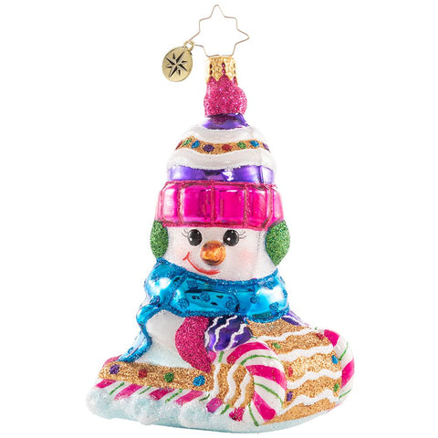Christopher Radko Marshmallow Fellow Sleigh Ride kids Ornament