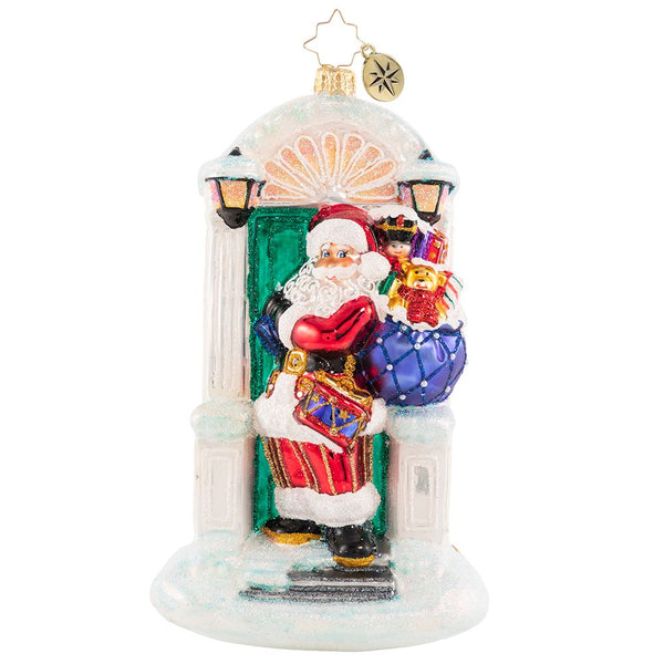 Christopher Radko Knock, Knock Santa Is Here! Front Door Ornament