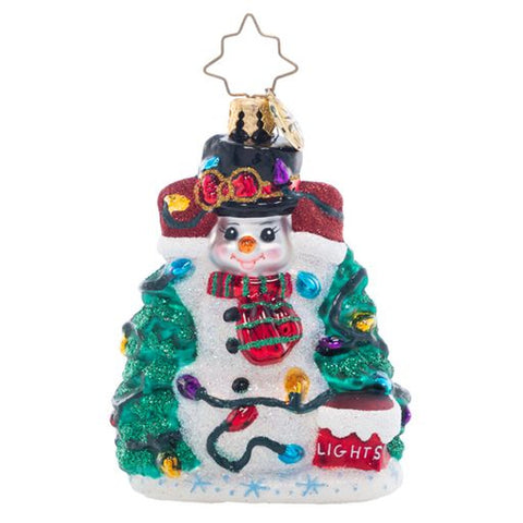 Christopher Radko Let There Be Lights Snowman Little Gem Ornament