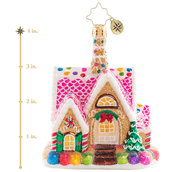 Christopher Radko A Delectable Dwelling Little Gem Pink Candy House Ornament