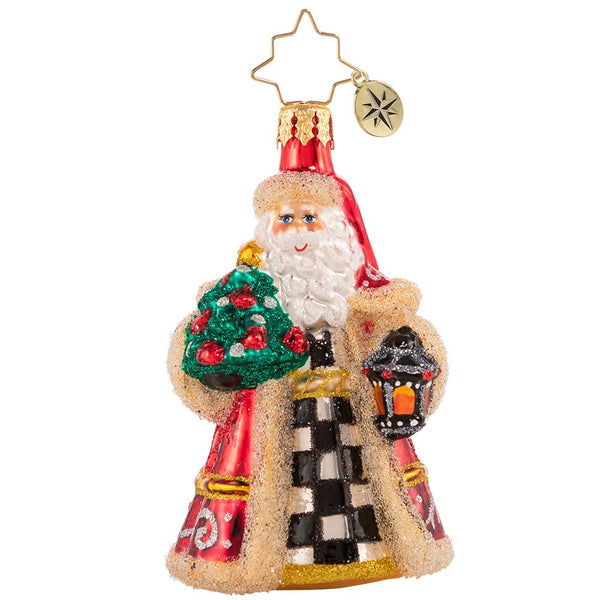Christopher Radko Santa Lights The Way Little Gem Ornament