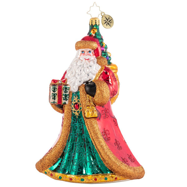 Christopher Radko Dreaming Of Evergreen Santa Long Robe Ornament