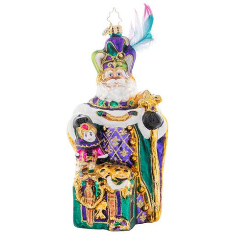 Christopher Radko Mardi Gras Claus Santa Ornament