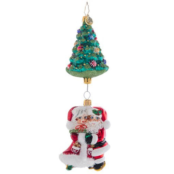 Christopher Radko Meet Me Under The Tree Couple Mr & Mr Claus Ornament