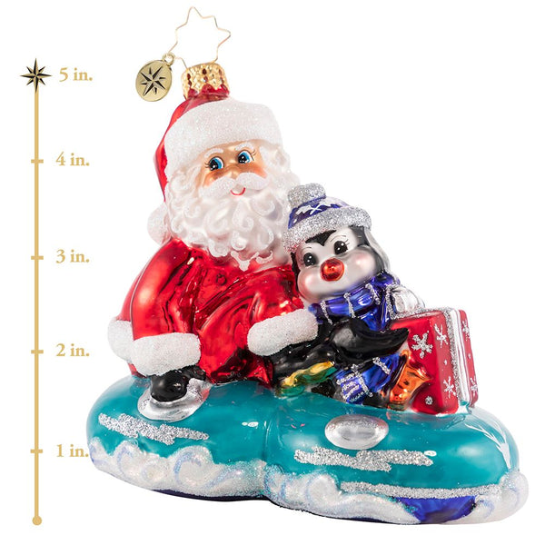Christopher Radko A Tubular Ride For Two! Santa Tubing Ornament