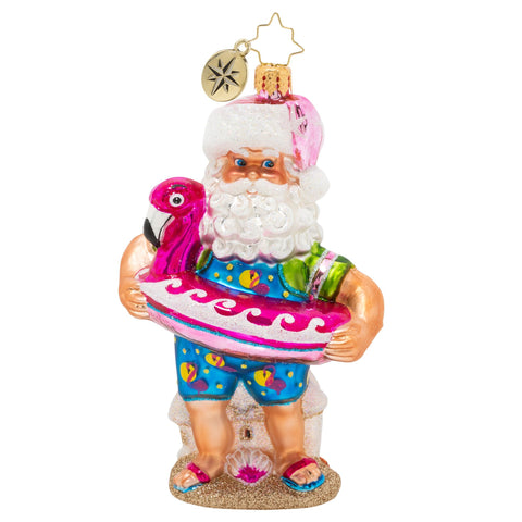 Christopher Radko Out Of The Office Beach Santa Ornament