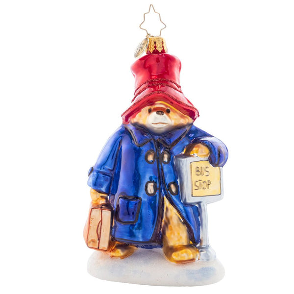 Christopher Radko One Way Ticket to Paddington Bear Ornament