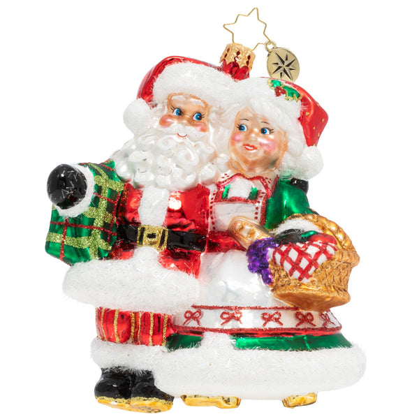 Christopher Radko A Picnic With St. Nick Couple Santa ornament