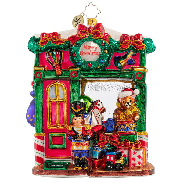 Christopher Radko Tip-Top Toy Shop Santa Window Ornament