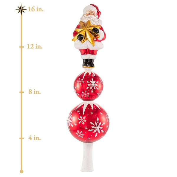 Christopher Radko Supernova Finial Santa Tree Toppper
