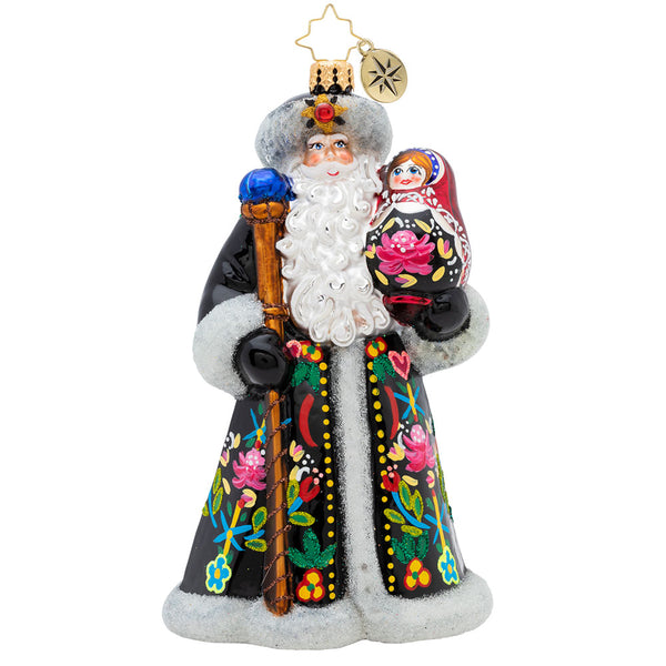 Christopher Radko A Gift Of A Matryoshka Doll Santa Ornament