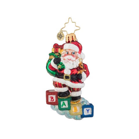 Christopher Radko 2019 Dated Baby Steps Gem Santa Ornament