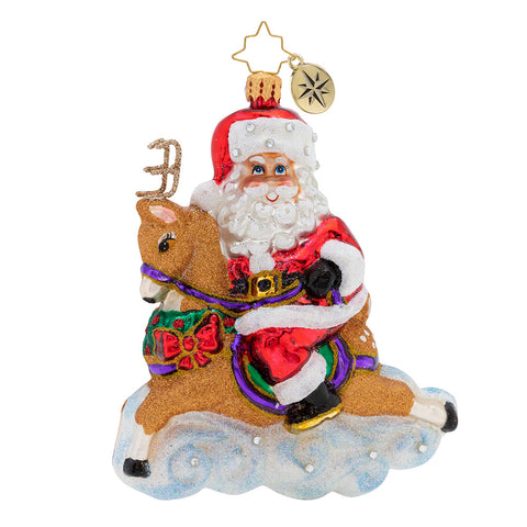 Christopher Radko Dashing Donner Ride Santa Reindeer Ornament