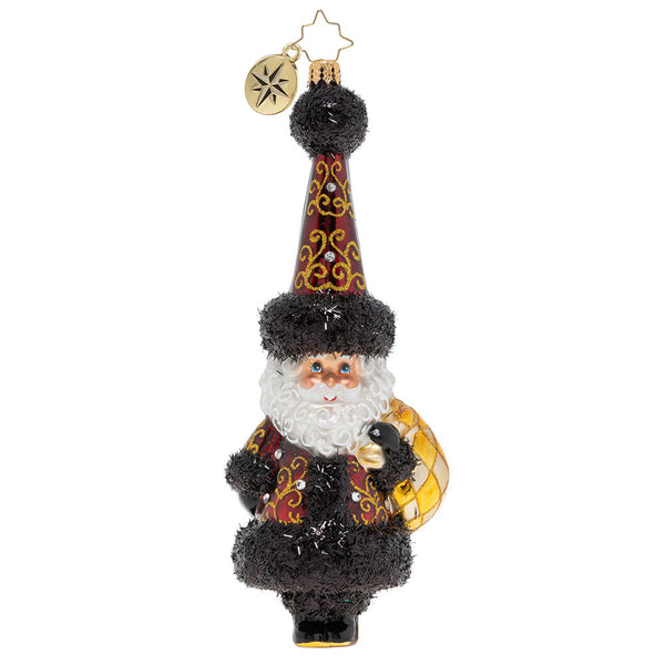 Christopher Radko Extravagant Santa Delivery Black Ornament