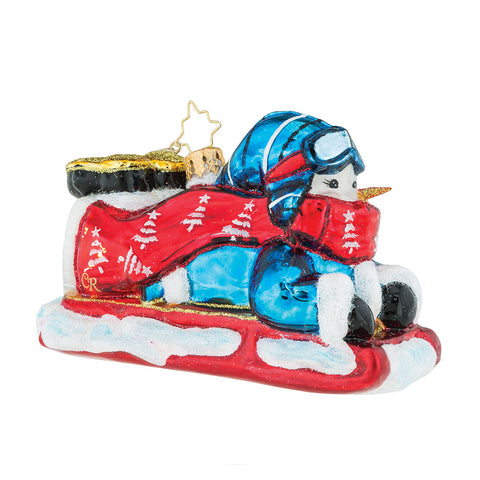 Christopher Radko Going Downhill Gladly SLEDDING Ornament