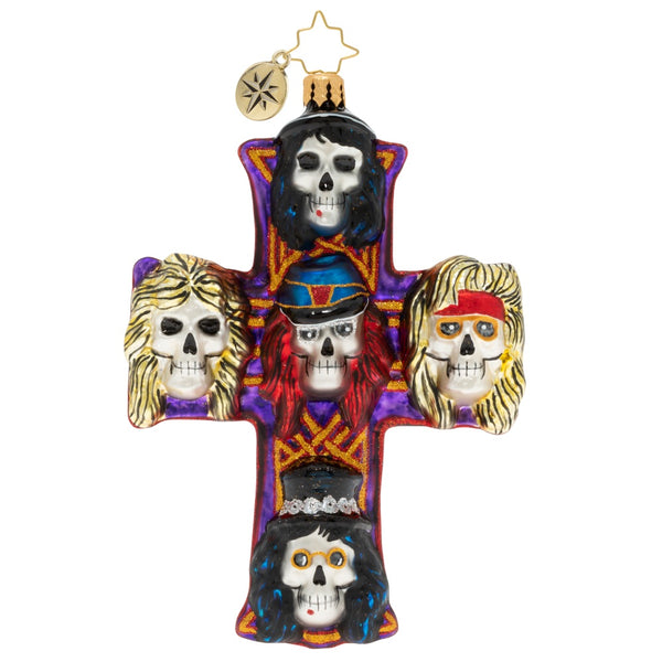 Christopher Radko Guns N Roses Rockin' Christmas Cross ornament
