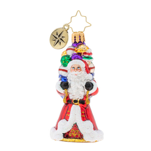 Christopher Radko It Ain't Heavy Little Gem Santa Ornament