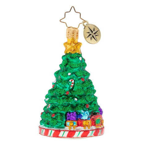Christopher Radko Peppermint Panache Little Gem Tree with Train Ornament