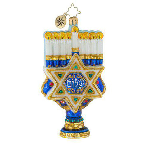 Christopher Radko Hanukkah Rich With Tradition Menorah Jewish Ornament