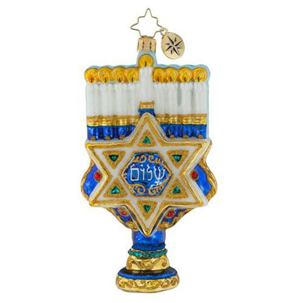 Christopher Radko Hanukkah Rich With Tradition Menorah Jewish Ornament