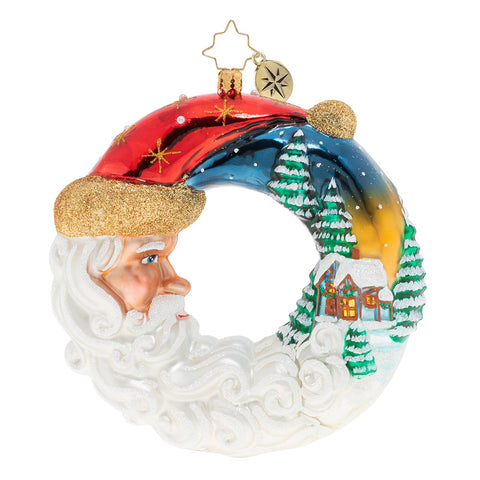 Christopher Radko Santa's Silent Night Wreath Ornament