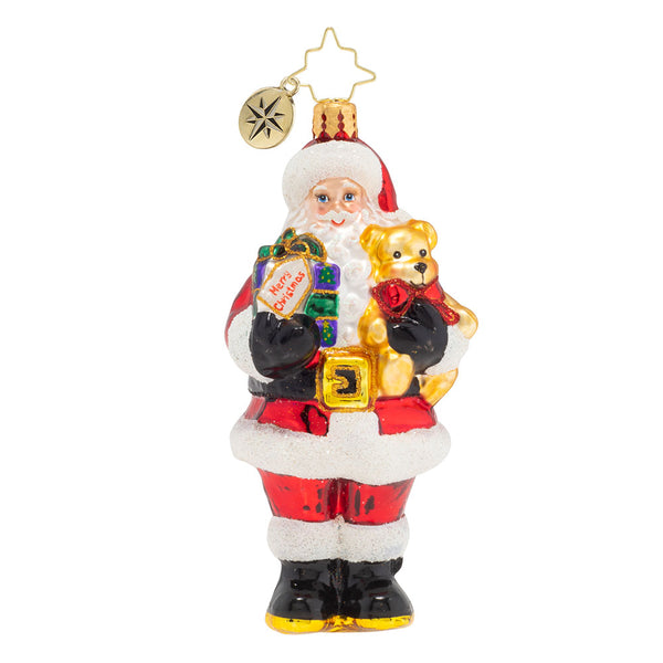 Christopher Radko Special Surprise Santa & Teddy Bear Ornament