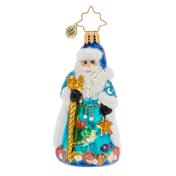 Christopher Radko Seas The Day Santa Beach Little Gem Ornament