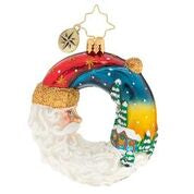 Christopher Radko Santa's Silent Night Wreath Little Gem 3" Ornament