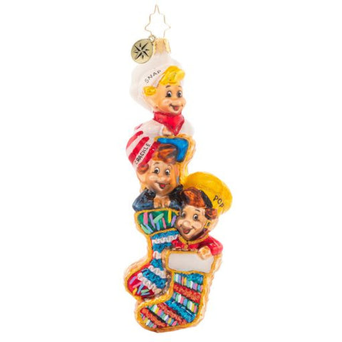 Christopher Radko Snappy Stocking Stuffers Rice Krispies Cereal Ornament