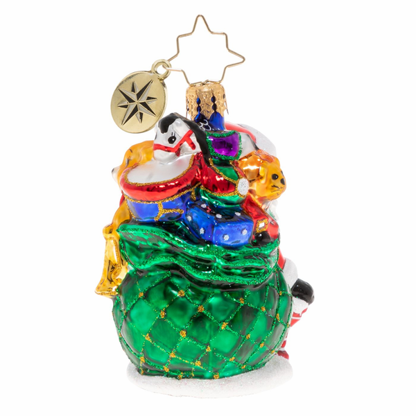 Christopher Radko Sneaking Down the Chimney Little Gem Santa Ornament
