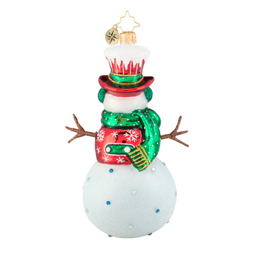 Christopher Radko Snow Day Snowman with Stick Arms Ornament