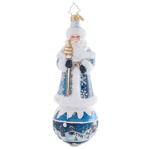 Christopher Radko Snowy Serenity Santa Blue Father Christmas Ornament