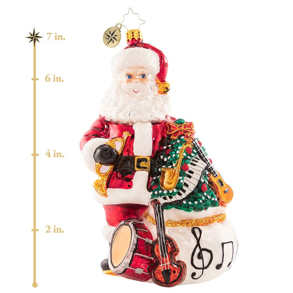 Christopher Radko Holiday Serenade Santa Music Ornament