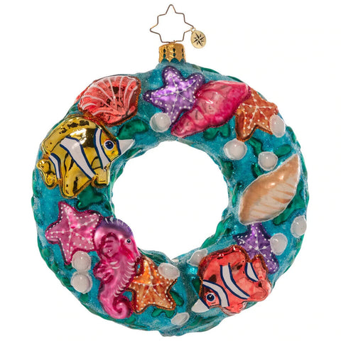 Christopher Radko Under The Sea Fish Wreath Coral Reef Ornament