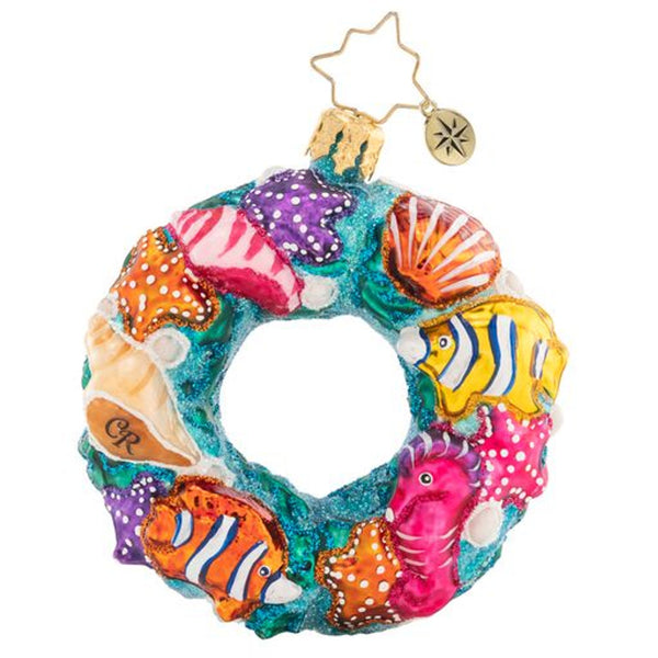 Christopher Radko Under The Sea Wreath Little Gem Ornament