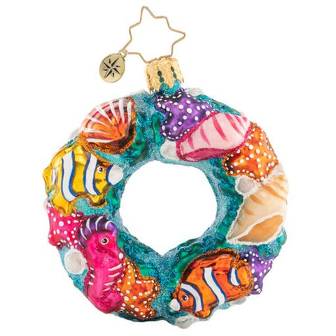 Christopher Radko Under The Sea Wreath Little Gem Ornament