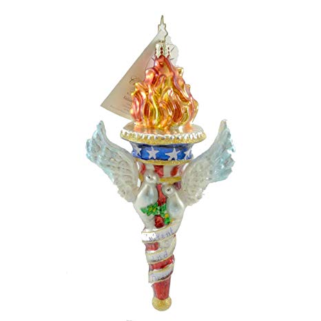 Christopher Radko Valiant and Brave Torch Doves 9/11 Tribute Ornament