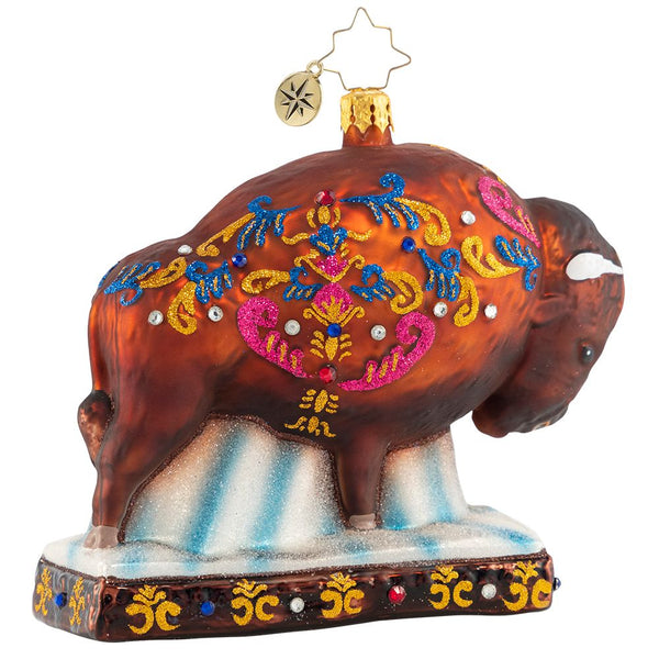 Christopher Radko Most Beauteous Bison Painted Buffalo Ornament