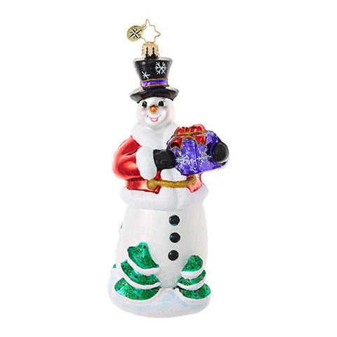 Christopher Radko WINTER OFFERING Snowman Ornament New